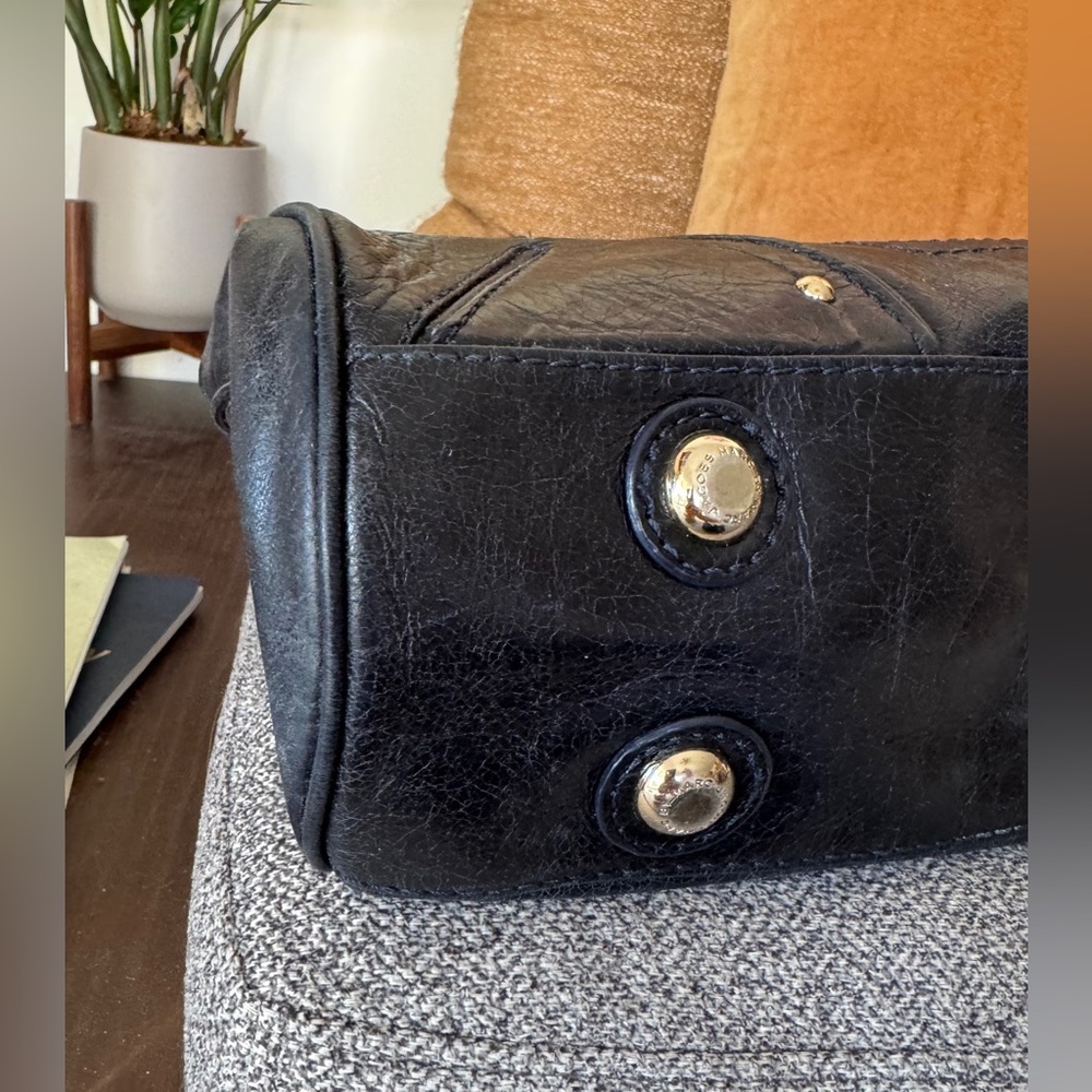 Marc by Marc Jacobs Dark Blue Leather Large Satchel with Silver/gold Hardware - Picture 9 of 15
